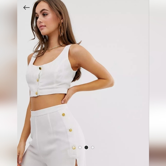 Glamorous Exclusive two piece button crop & beach pants - Picture 2 of 4